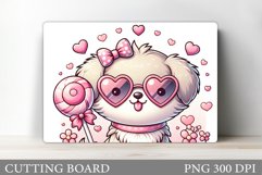 Valentines Dog Cutting Board. Valentines Cutting Board Product Image 1