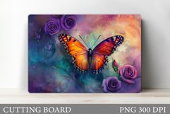 Butterfly Cutting Board Design. Butterfly Sublimation Product Image 1