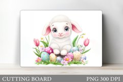 Lamb Easter Cutting Board Design. Easter Lamb Cutting Board Product Image 1