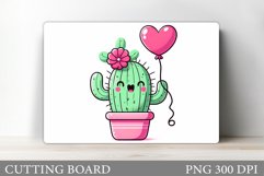 Valentines Cactus Cutting Board. Valentines Cutting Board Product Image 1