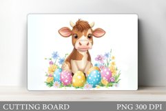 Easter Cow Cutting Board Design. Easter Cutting Board Product Image 1