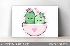 Valentines Cactus Cutting Board. Valentines Cutting Board Product Image 1