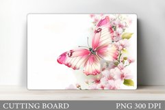 Butterfly Cutting Board. Flower Cutting Board Sublimation Product Image 1