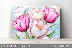 Tulips Cutting Board. Flowers Cutting Board Sublimation Product Image 1