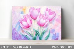 Tulips Cutting Board Design. Flowers Kitchen Cutting Board Product Image 1