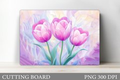 Tulips Cutting Board Design. Flowers Kitchen Cutting Board Product Image 1