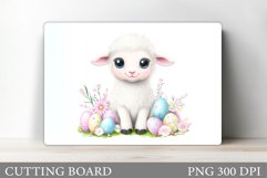 Easter Lamb Cutting Board. Easter Cutting Board Sublimation Product Image 1