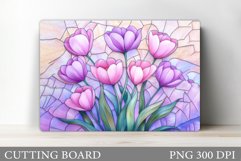 Tulips Cutting Board. Flowers Cutting Board Sublimation Product Image 1