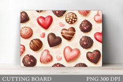 Valentines Candy Cutting Board. Hearts Cutting Board Design Product Image 1