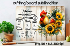 Rooster Cutting Board Sublimation Designs Product Image 1