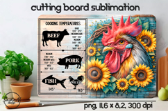 Rooster Cutting Board Sublimation Designs Product Image 1