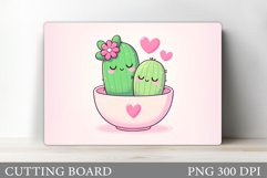 Valentines Cactus Cutting Board. Valentines Cutting Board Product Image 1