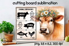 Cow Cutting Board Sublimation Design, Kitchen conversion Product Image 1