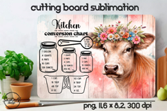 Cow Cutting Board Sublimation Design, Kitchen conversion Product Image 1
