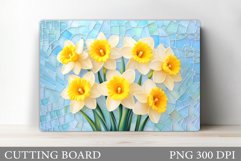 Daffodils Cutting Board. Floral Cutting Board Sublimation Product Image 1