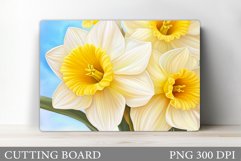 Daffodils Cutting Board. Floral Cutting Board Sublimation Product Image 1