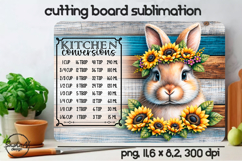 Bunny Cutting Board Sublimation Design, Kitchen conversion Product Image 1