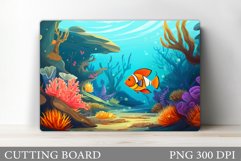 Fish Cutting Board Sublimation. Sea Cutting Board Design Product Image 1