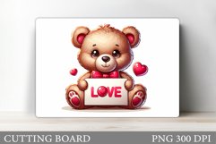 Valentines Sloth Cutting Board. Valentines Cutting Board Product Image 1