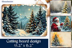 Sublimation cutting board Santa Claus, Sublimation Winter Product Image 1