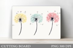 Dandelions Cutting Board. Flowers Kitchen Cutting Board Product Image 1
