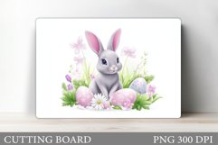 Cute Bunny Cutting Board. Bunny Flowers Cutting Board Design Product Image 1