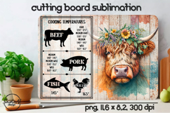 Highland cow Cutting Board Sublimation Design Product Image 1