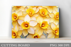 Daffodils Cutting Board. Floral Cutting Board Sublimation Product Image 1