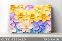 Daffodils Cutting Board. Floral Cutting Board Sublimation Product Image 1