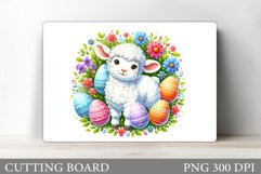 Easter Lamb Cutting Board. Easter Cutting Board Sublimation Product Image 1