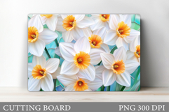 Flowers Cutting Board. Daffodils Cutting Board Sublimation Product Image 1