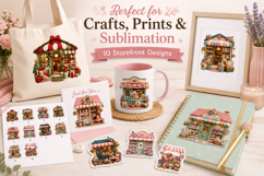 Boutique Storefront Clipart Bundle, Cute Shop PNG Product Image 2
