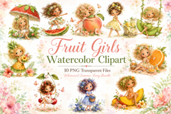 Cute Fruit Fairy Girls Clipart Bundle Product Image 1