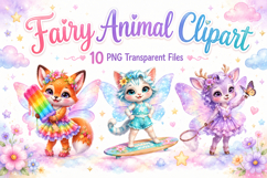 Fairy Animal Clipart, Cute Fantasy Animal PNG Product Image 1