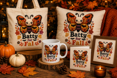 Halloween Butterfly PNG, Batty for Fall Sublimation Clipart Product Image 2
