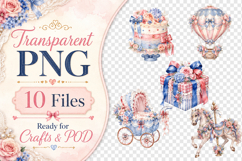 Vintage Baby Shower Clipart PNG, Pastel Floral Baby Girl Product Image 3