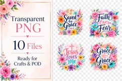 Christian Quote Clipart PNG, Faith Bible Verse Graphics Product Image 2