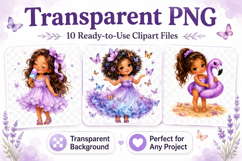 Purple Fairy Girl Clipart Product Image 2