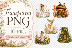 Enchanted Woodland Clipart PNG, Watercolor Fairy Forest Product Image 2