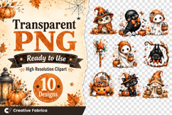 Cute Halloween Clipart Bundle, Watercolor Halloween PNG Product Image 2