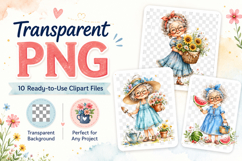 Summer Grandma Clipart, Cute Watercolor Grandma PNG Product Image 2