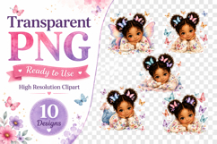 Cute Butterfly Fairy Girl Clipart Bundle, Watercolor Fairy Product Image 2