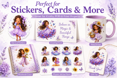 Purple Fairy Girl Clipart Product Image 3