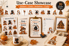 Cute Halloween Clipart Bundle, Watercolor Halloween PNG Product Image 3