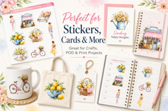 Floral Lifestyle Clipart, Watercolor Flower Shop PNG Product Image 3