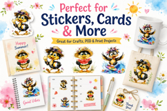 Cute Summer Duck Clipart, Watercolor Duck PNG Product Image 3