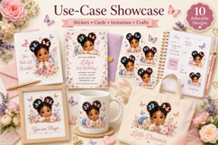 Cute Butterfly Fairy Girl Clipart Bundle, Watercolor Fairy Product Image 3
