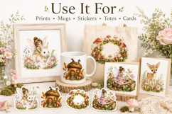 Enchanted Woodland Clipart PNG, Watercolor Fairy Forest Product Image 3