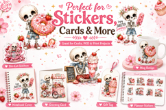 Sweet Summer Skeleton Clipart, Cute Skeleton PNG Product Image 3