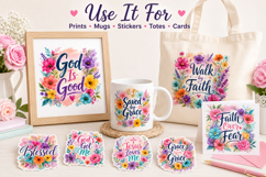 Christian Quote Clipart PNG, Faith Bible Verse Graphics Product Image 3